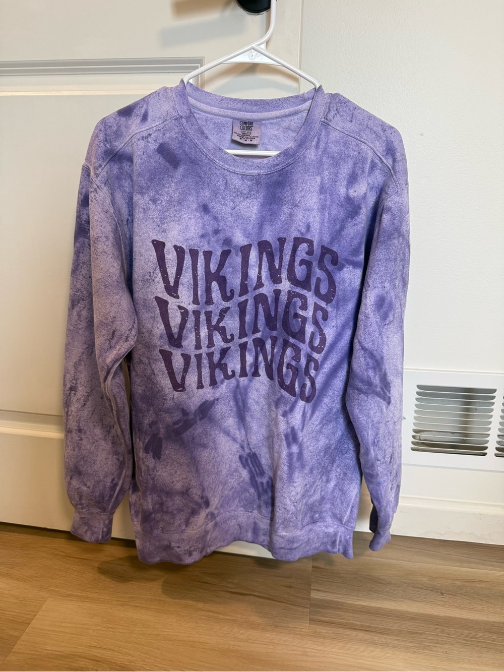 Comfort Colors Purple Tie-Dye Vikings Graphic Crewneck